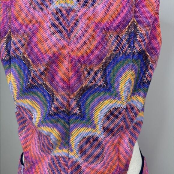 Ramy Brook Hana Cutout Knit Minidress Multi Wavey Knit Size 8 NWT - Picture 8 of 14